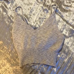 Knit sweater cropped tank top.